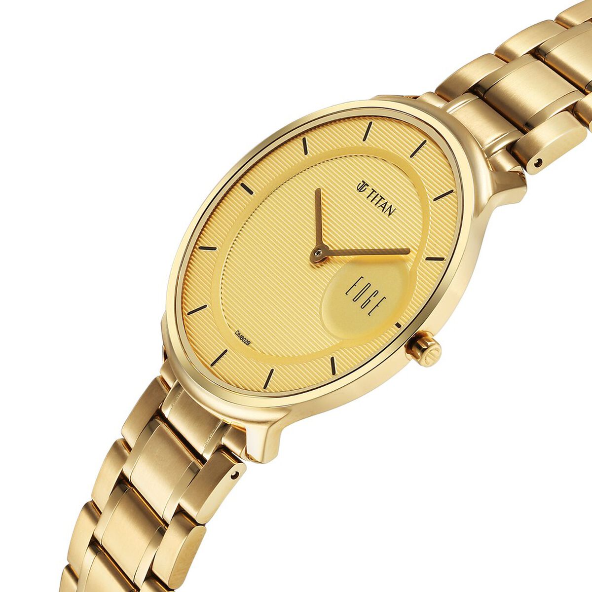 Titan Edge Metal Golden Dial Stainless Steel Strap Watch for Men 2