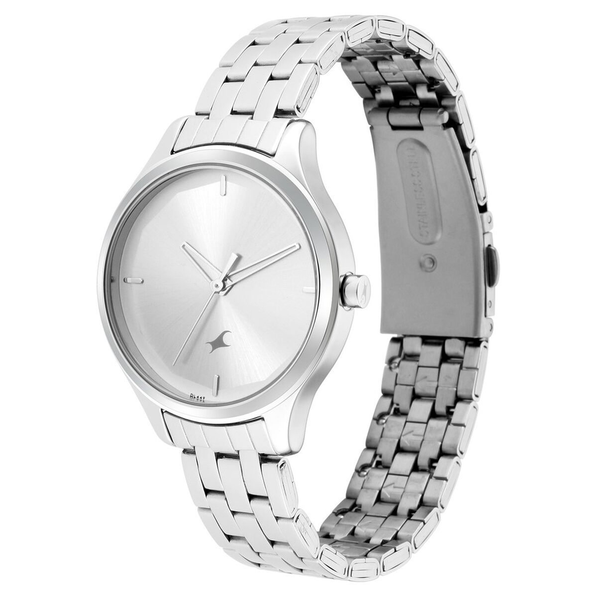 Fastrack Stunners Quartz Analog Silver Dial Metal Strap Watch for Girls 4