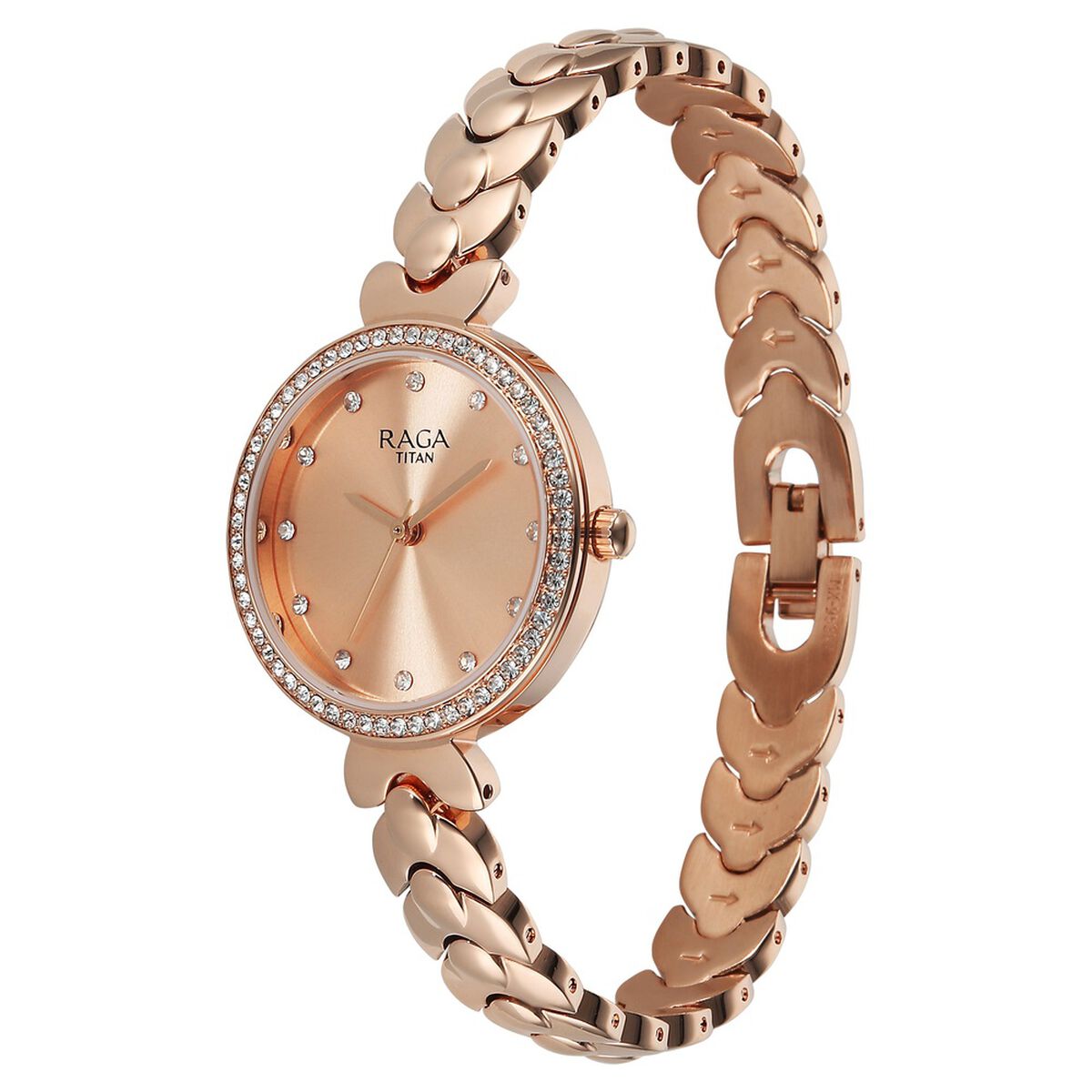 Titan Raga Showstopper Quartz Analog Rose Gold Dial Rose Gold Metal Strap Watch For Women 3