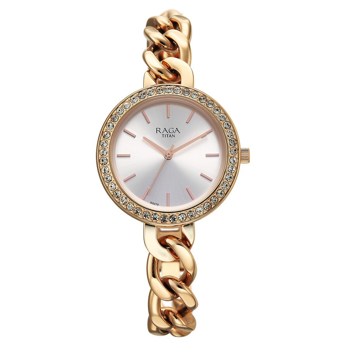 Titan Raga Showstopper Quartz Analog Silver Dial Metal Strap Watch For Women 1