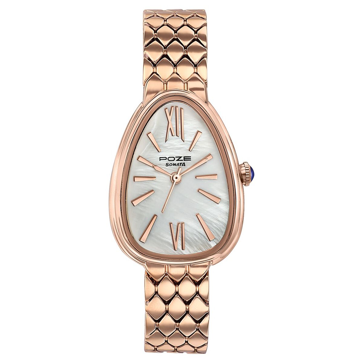 Sonata Poze Quartz Analog Mother of Pearl Dial Rose Gold Metal Strap Watch For Women 2