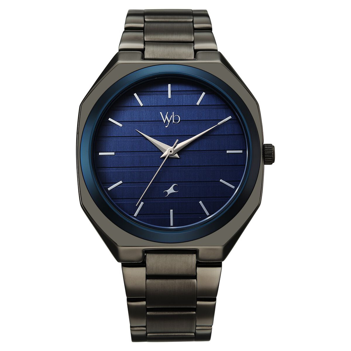 Vyb Horizon By Fastrack Quartz Analog Blue Dial Grey Stainless Steel Strap Watch For Guys 2