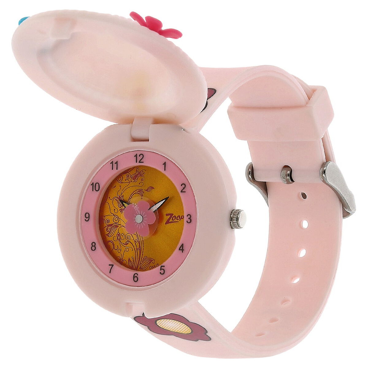 Zoop Analog Watch with Golden Dial & Pink Strap for Girls Kids, from House of Titan 2