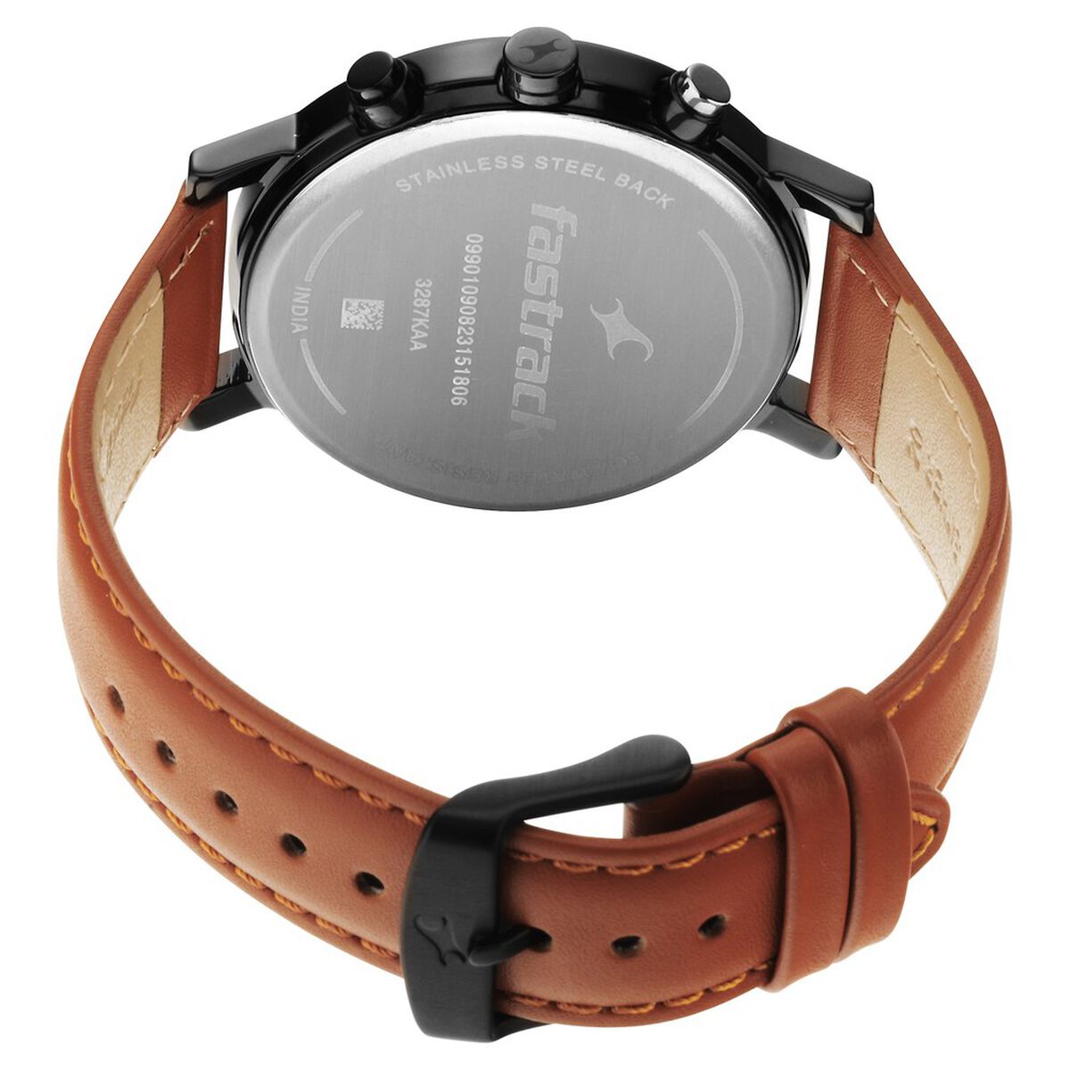 Fastrack Tick Tock Quartz Analog Black dial Leather Strap Watch for Guys 5
