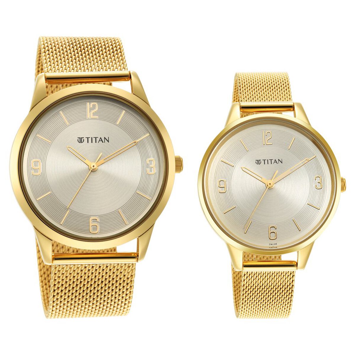 Titan Bandhan Champagne Dial Analog Stainless Steel Strap watch for Couple 2
