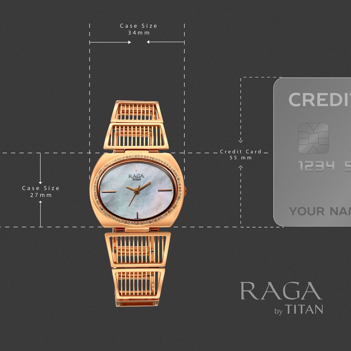 Titan Raga Ethereal Quartz Analog Mother of Pearl Dial Rose Gold Metal Strap Watch For Women 4