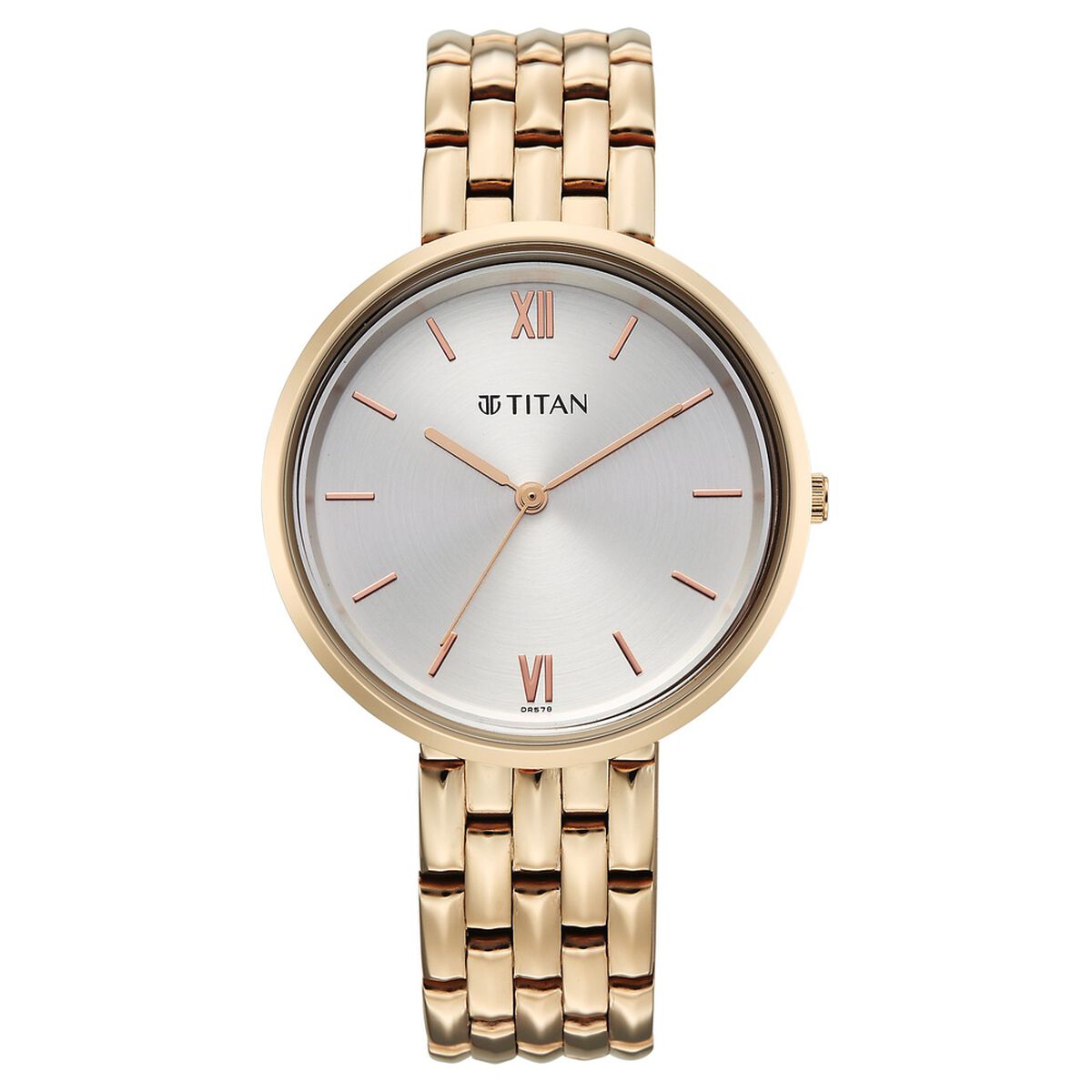 Titan Neo Quartz Analog White Dial Rose Gold Metal Strap Watch For Women 1