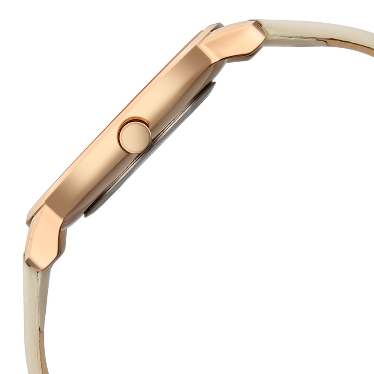 Sonata Sleek Women Rose Gold Dial Beige Leather Strap Watch 5