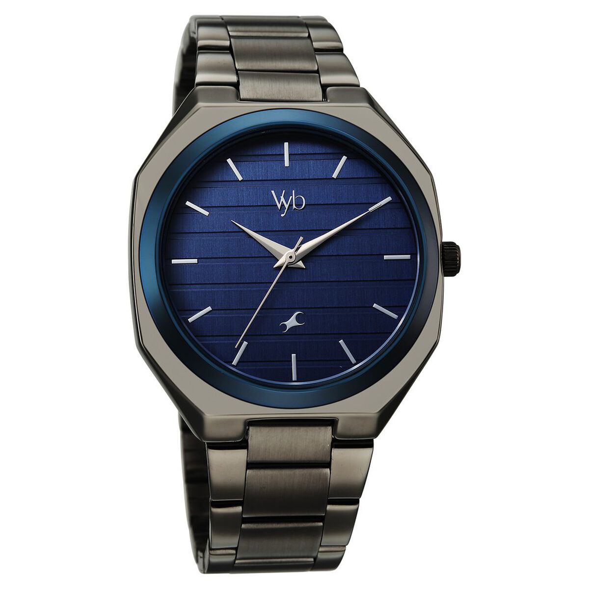 Vyb Horizon By Fastrack Quartz Analog Blue Dial Grey Stainless Steel Strap Watch For Guys 3