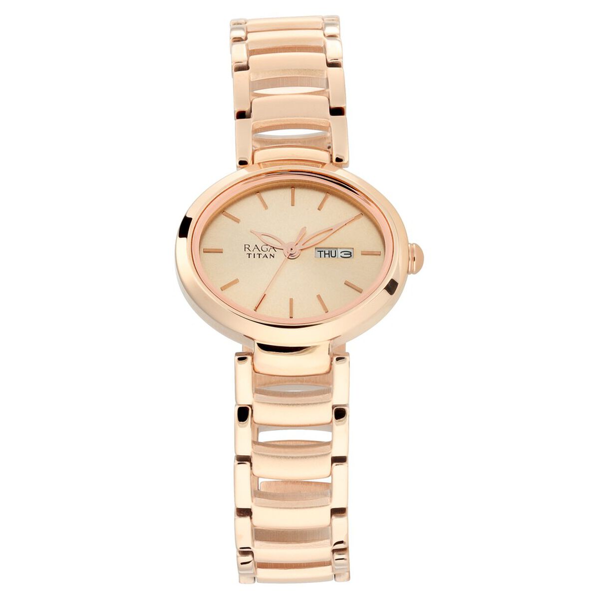 Titan Raga Viva Rose Gold Dial Women Watch With Metal Strap 1