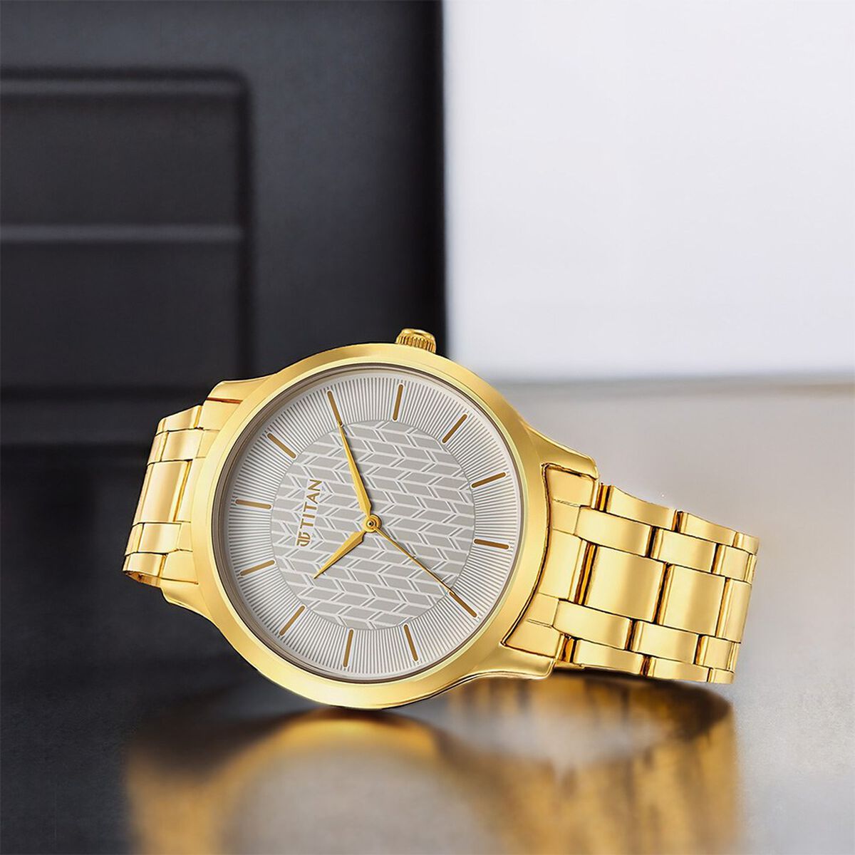 Titan Karishma Radiance White Dial Analog Stainless Steel Strap Watch for Men 1