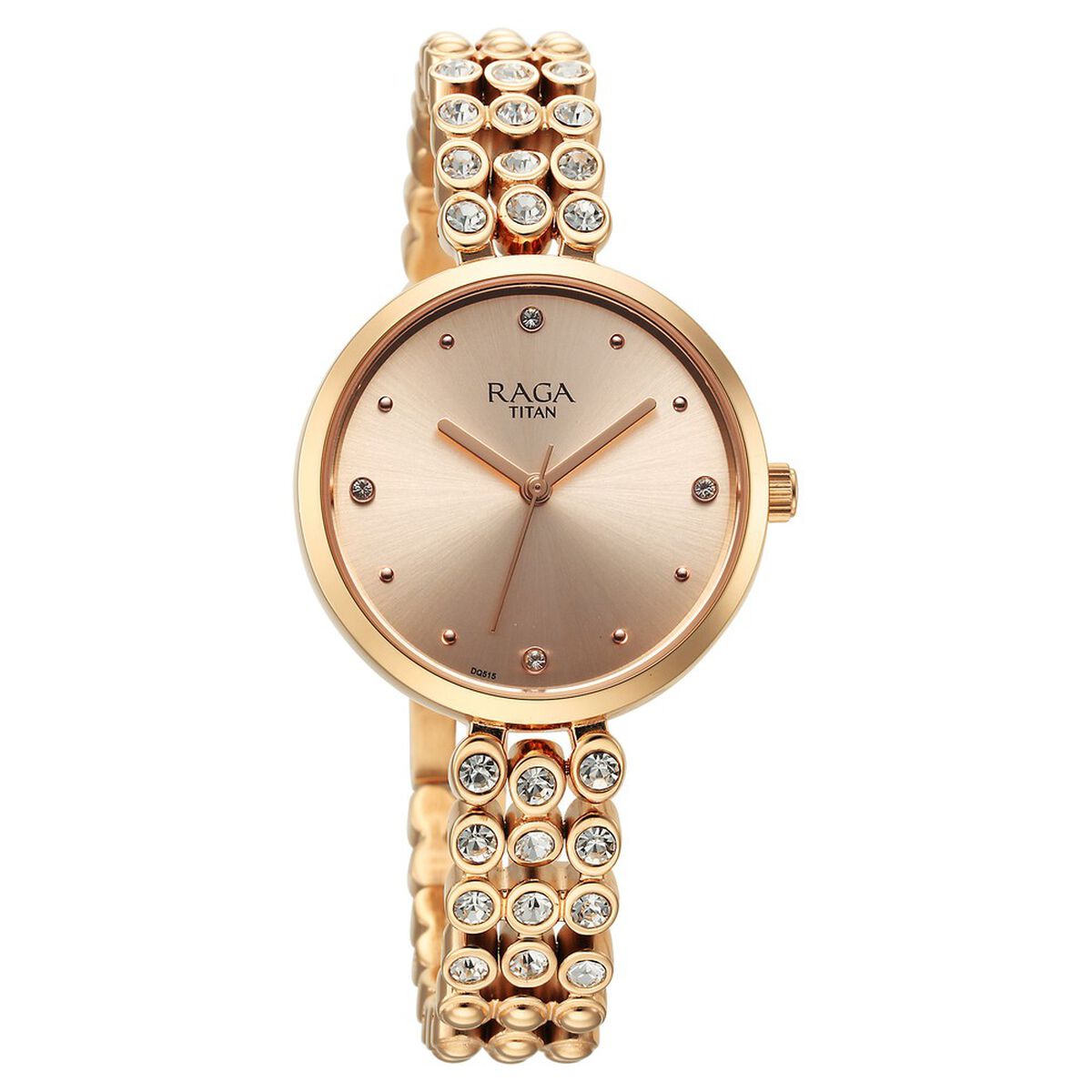 Titan Raga Showstopper Quartz Analog Rose Gold Dial Metal Strap Watch for Women 3
