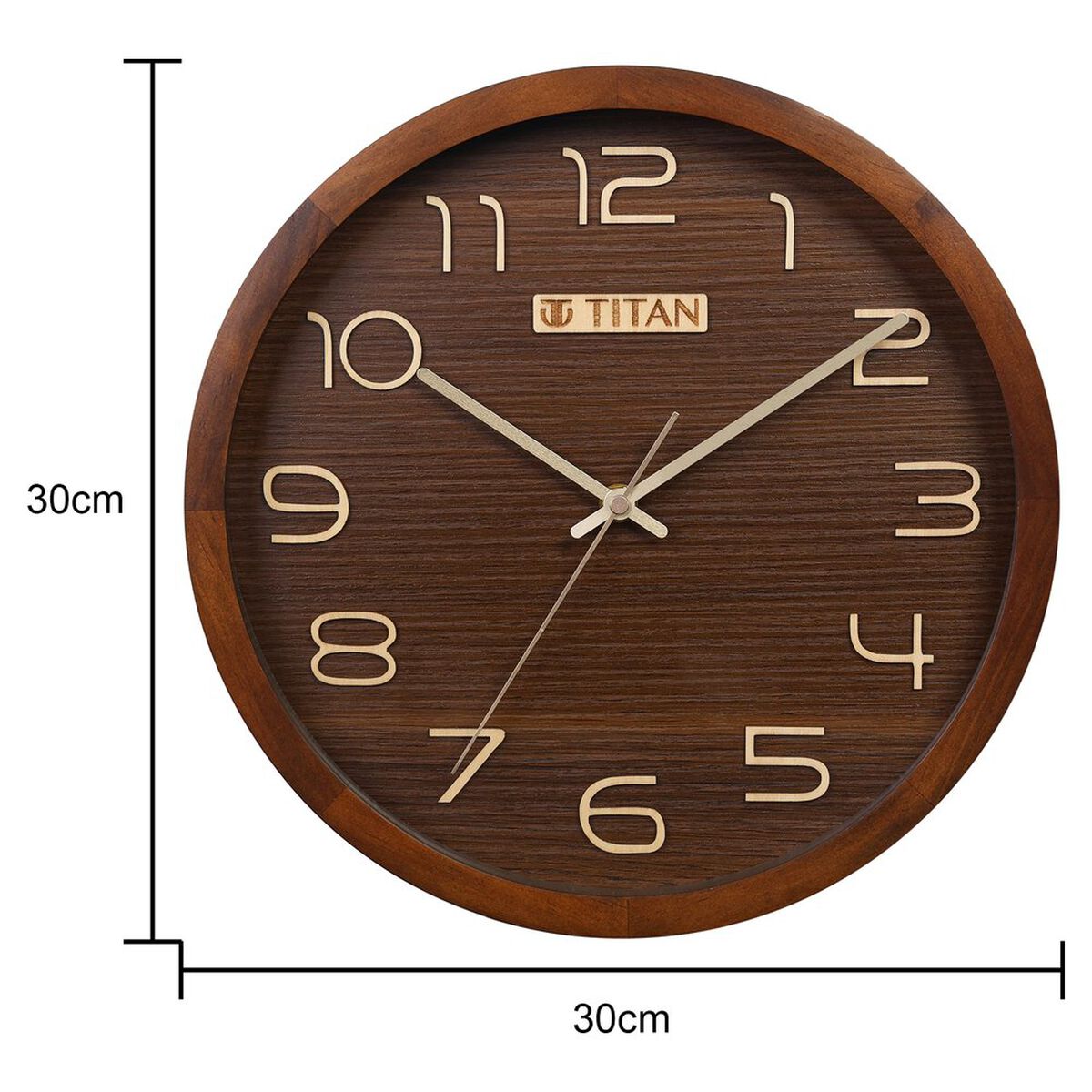 Titan Classic Wooden Wall Clock (30cm x 30cm) 5