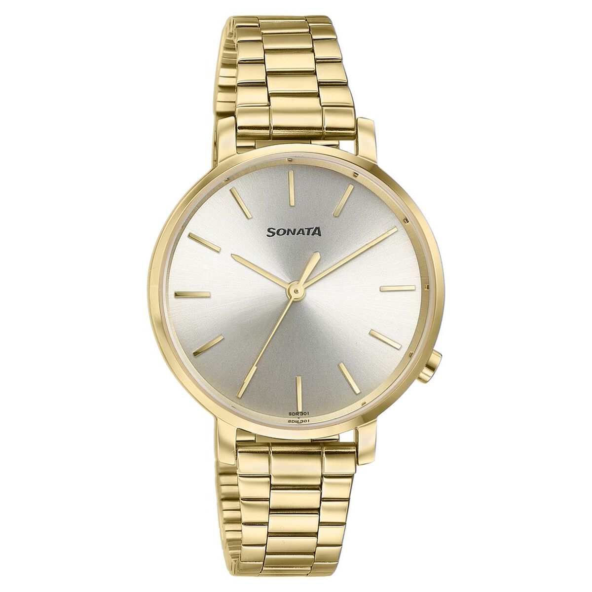 Sonata Elegent Essentials Quartz Analog Champagne Dial Stainless Steel Strap Watch For Women 2