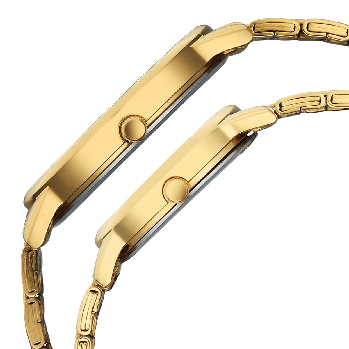 Titan Bandhan Eternal Pair Analog with Date and Green Dial Yellow Gold Stainless Steel Strap Watch for Couples 4
