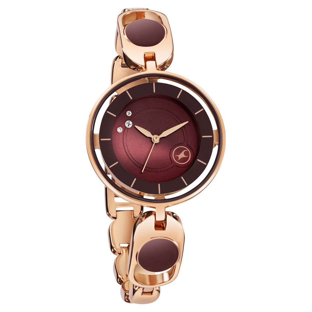 Fastrack Pulse Quartz Analog Brown Dial Metal Strap Watch For Girls 2