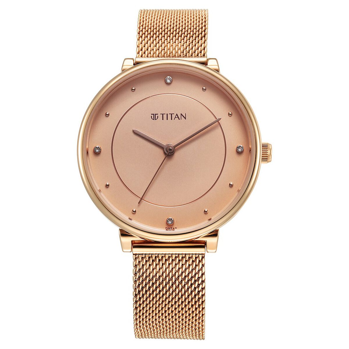 Titan Purple Stackables Quartz Analog Pink Dial Stainless Steel Strap Watch for Women 2