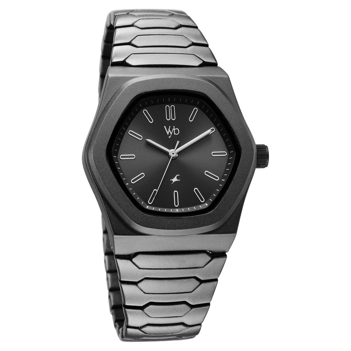 Vyb Limitless By Fastrack Quartz Analog Grey Dial Grey Metal Strap Watch For Guys 2