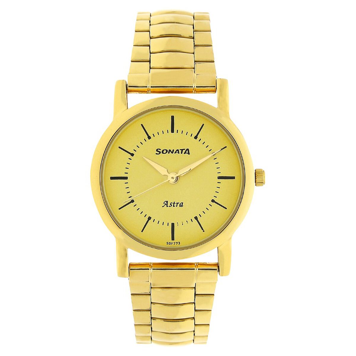Sonata Quartz Analog Champagne Dial Stainless Steel Strap Watch for Men 1