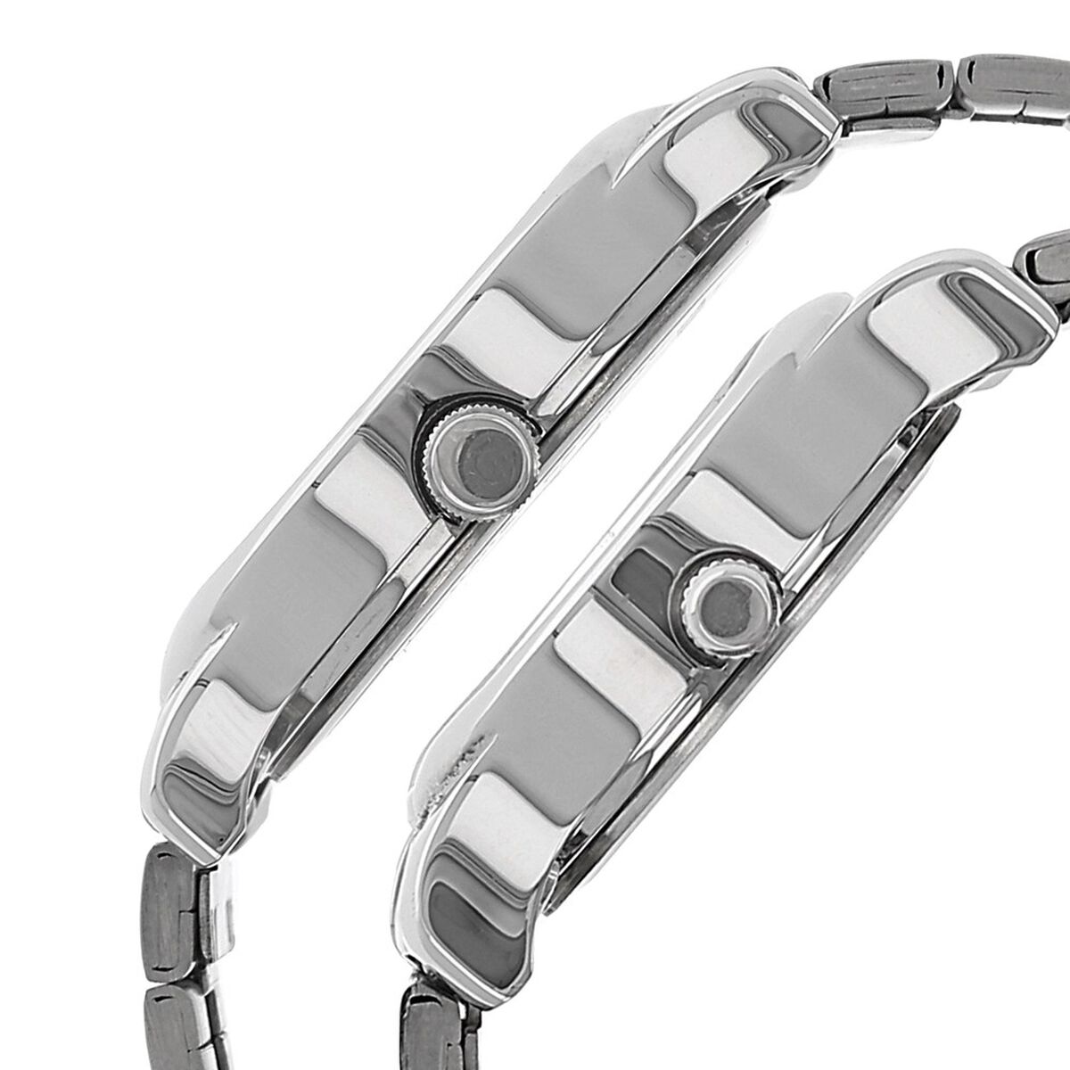 Titan Quartz Analog with Day and Date Silver Dial Stainless Steel Strap Watch for Couple 3