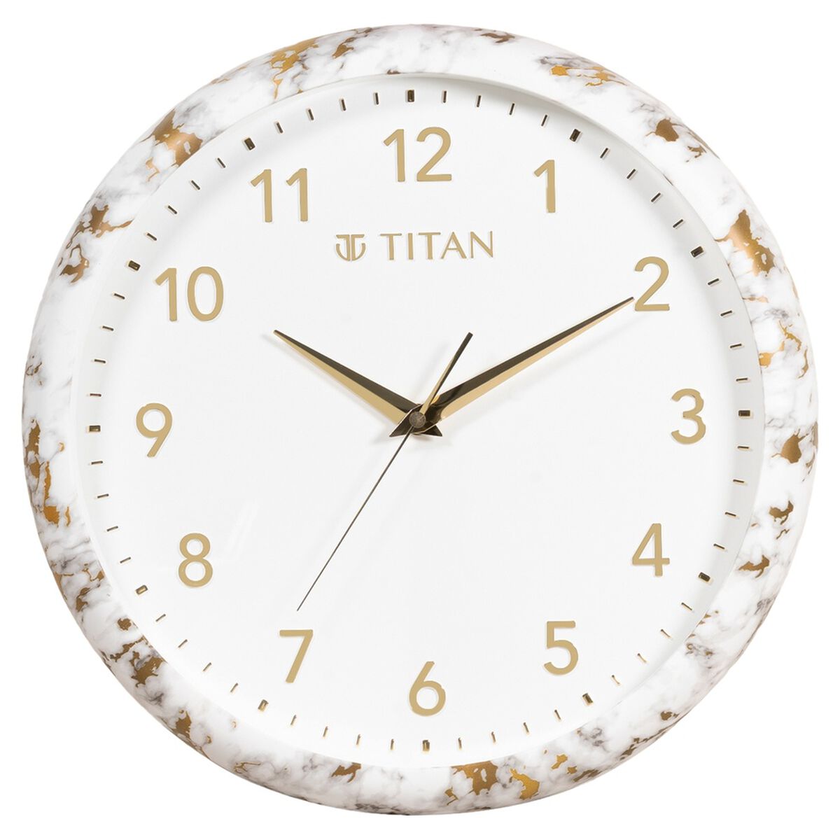 Titan White Marble Dial Wall Clock with 3D Project Numerals & Silent Sweep - 35.5 cm x 35.5 cm x 5 cm (Medium) 2