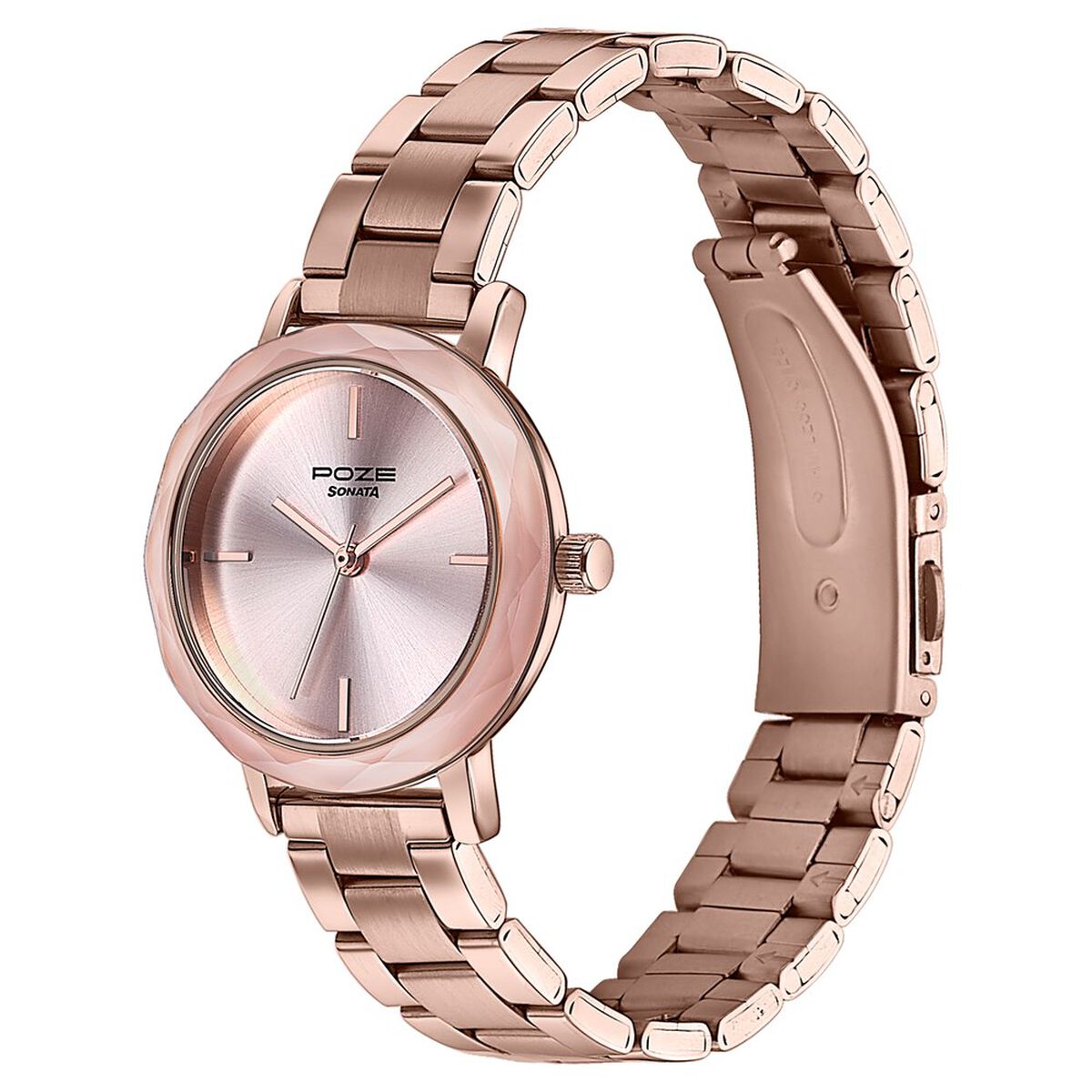 Sonata Poze Quartz Analog Pink Dial Stainless Steel Strap Watch For Women 5