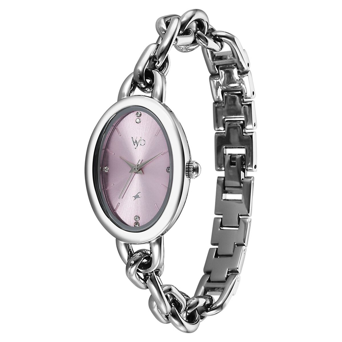 Vyb Manifester By Fastrack Quartz Analog Purple Dial Silver Metal Strap Watch For Girls 3