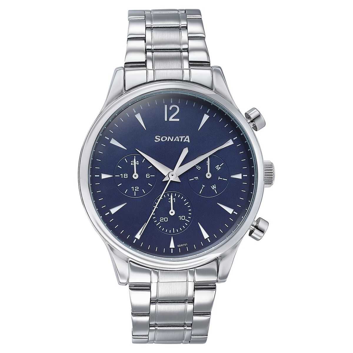 Sonata Wedding Edit Quartz Multifunction Blue Dial Stainless Steel Strap Watch For Men 2
