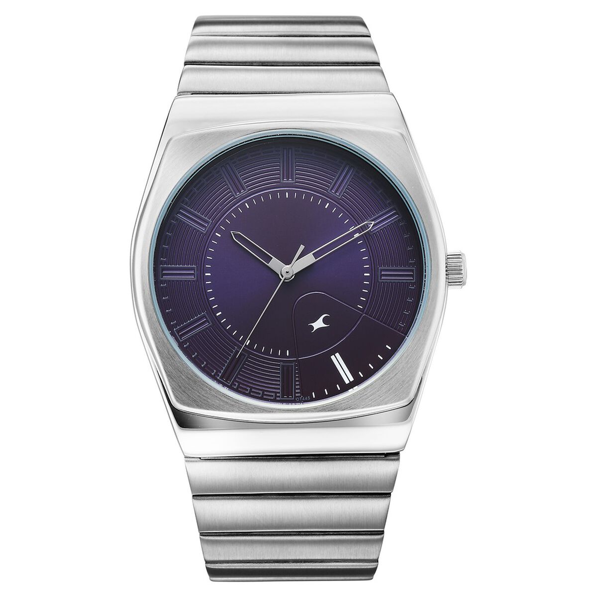 Fastrack Stunners Quartz Analog Purple Dial Silver Stainless Steel Strap Watch For Guys 1