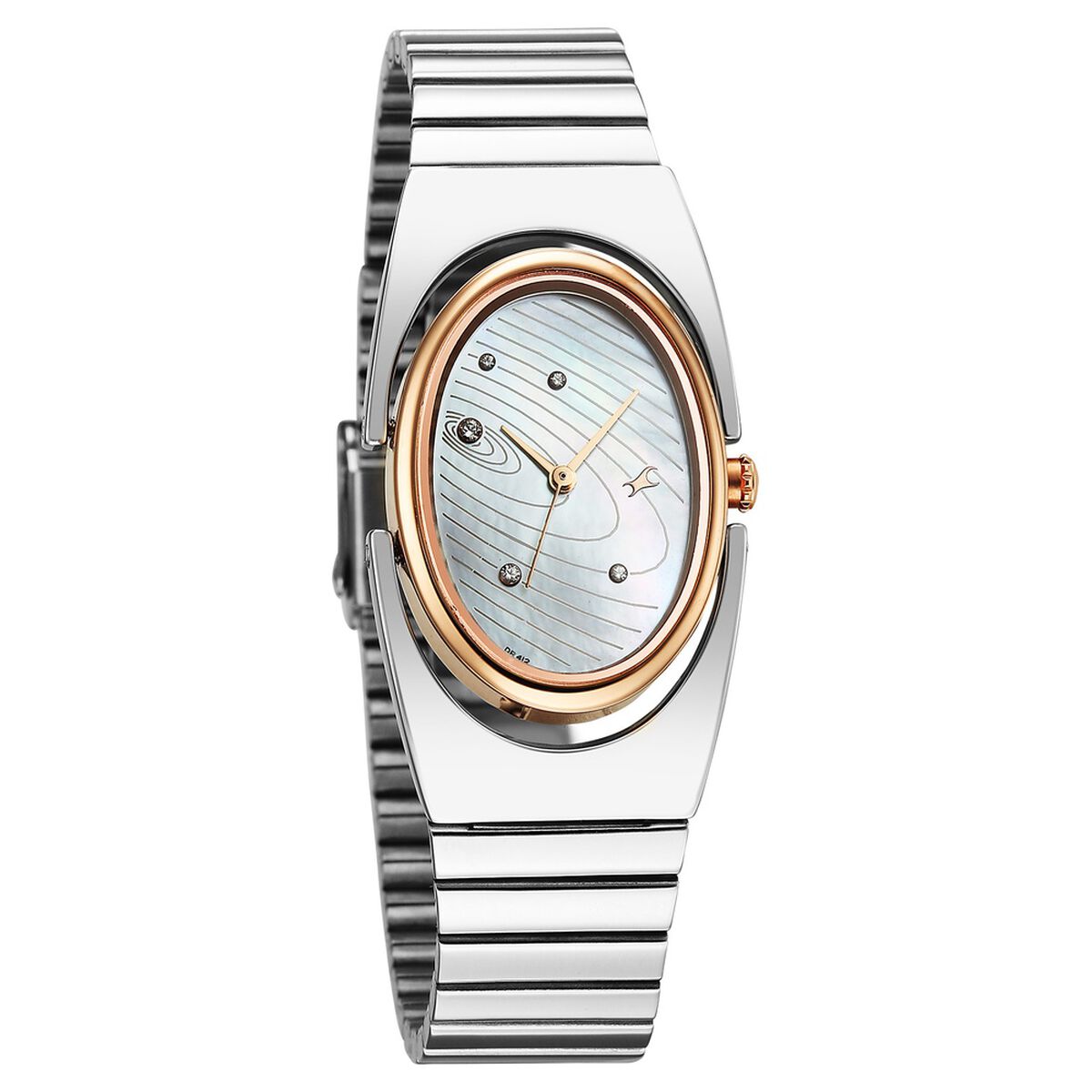 Fastrack UFO Quartz Analog Mother of Pearl Dial Silver Colour Stainless Steel Strap Watch For Girls 2