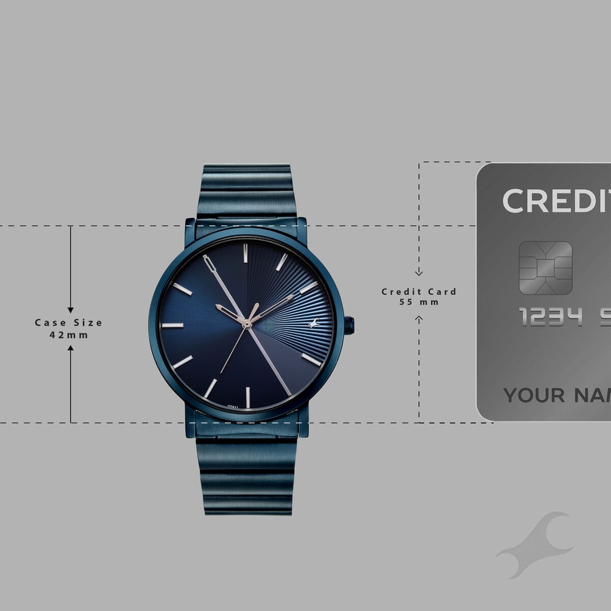 Fastrack 9 to Fine Analog with Blue Dial Metal Strap Watch for Guys 4
