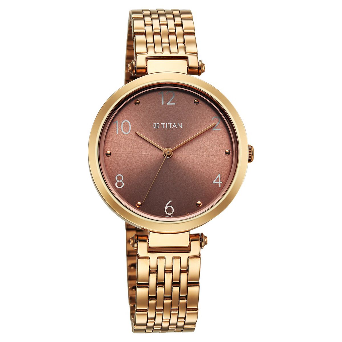 Titan Workwear Quartz Analog Brown Dial Rose Gold Colour Stainless Steel Strap Watch For Women 2