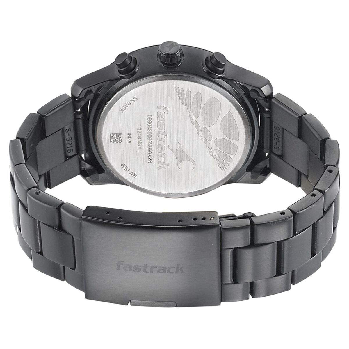 Fastrack Go Skate Quartz Multifunction Black Dial Stainless Steel Strap Watch for Guys 5
