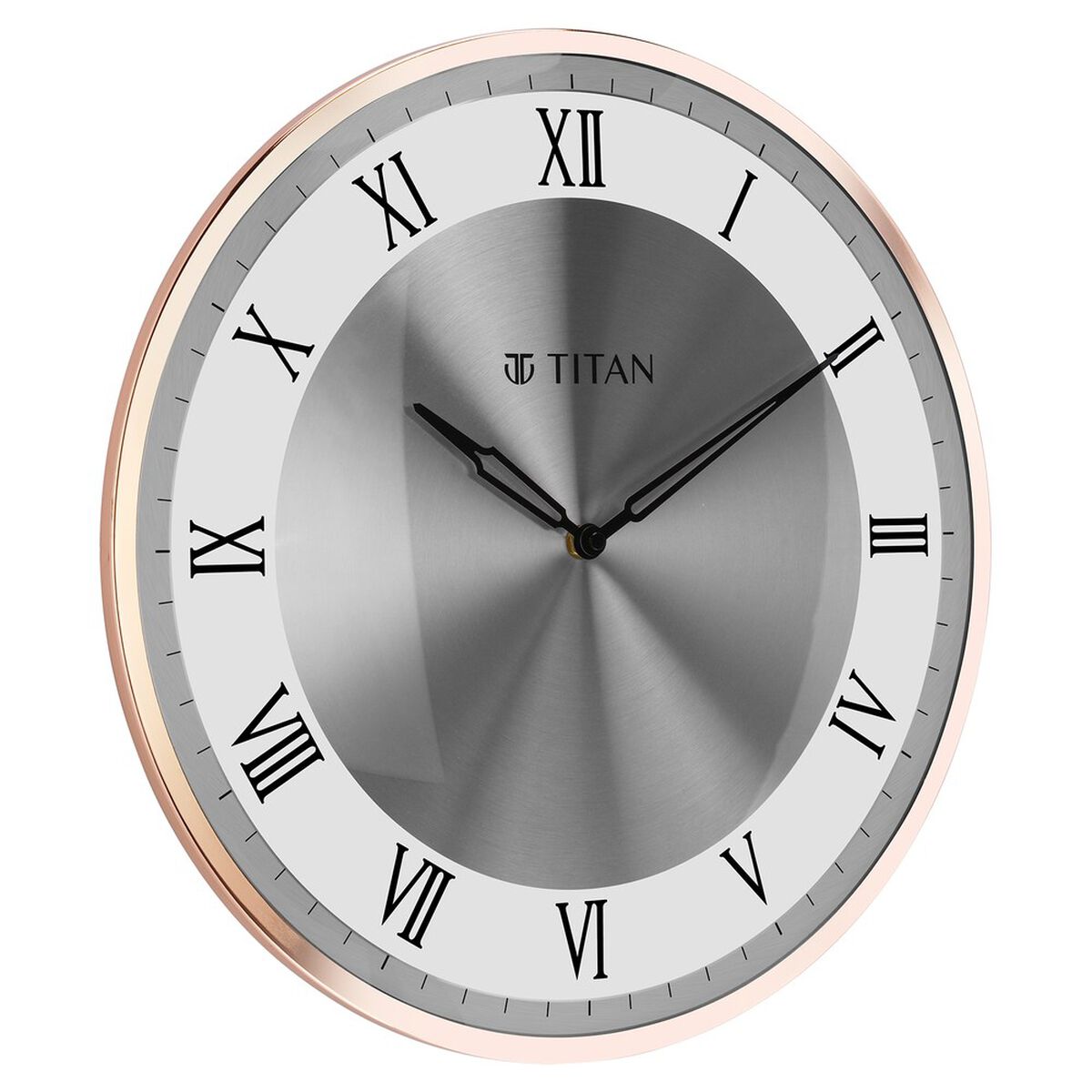 Titan Metallic Wall Clock White Dial with Silent Sweep Technology and Rose Gold Frame - 40.0 cm x 40.0 cm (Large) 3