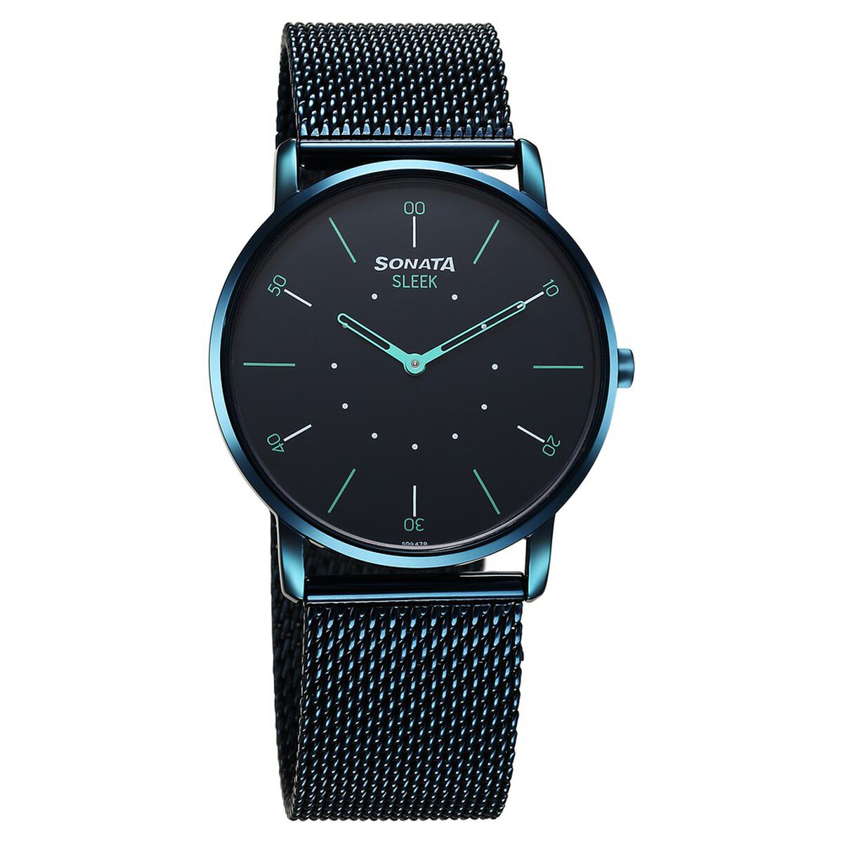 Sonata Sleek Quartz Analog Blue Dial Blue Stainless Steel Strap Watch For Men 1