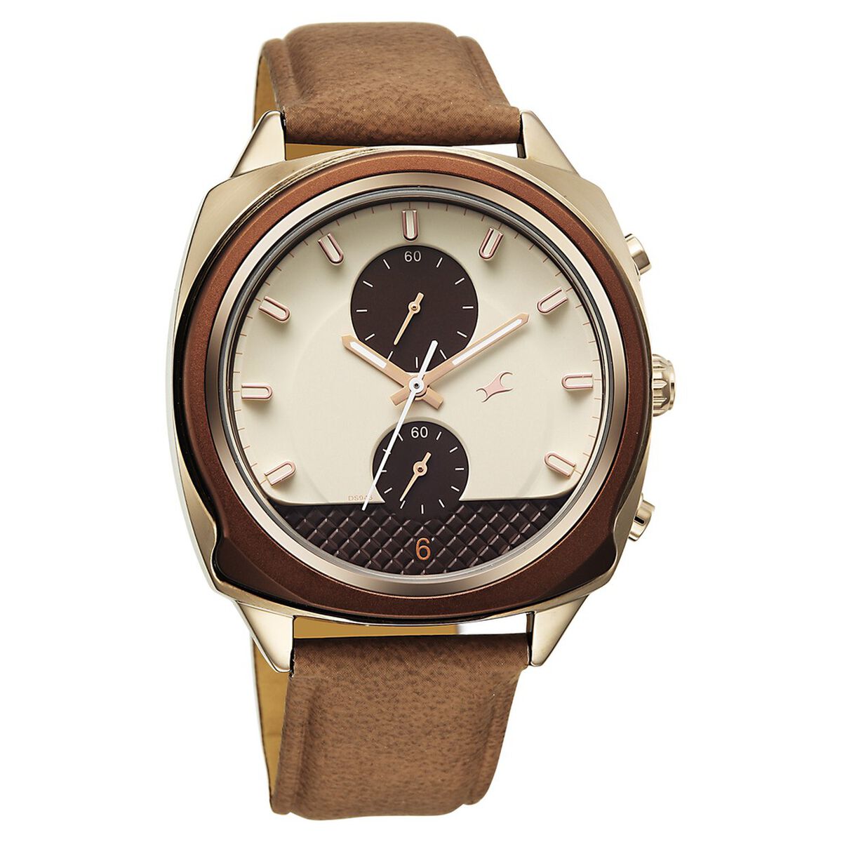 Fastrack Gelato Brown chronograph watch with Cookies n Cream dial for Guys 3