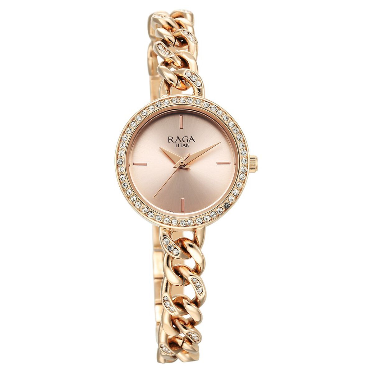 Titan Raga Showstopper Quartz Analog Rose Gold Round Dial Rose Gold Metal Strap Watch For Women 2