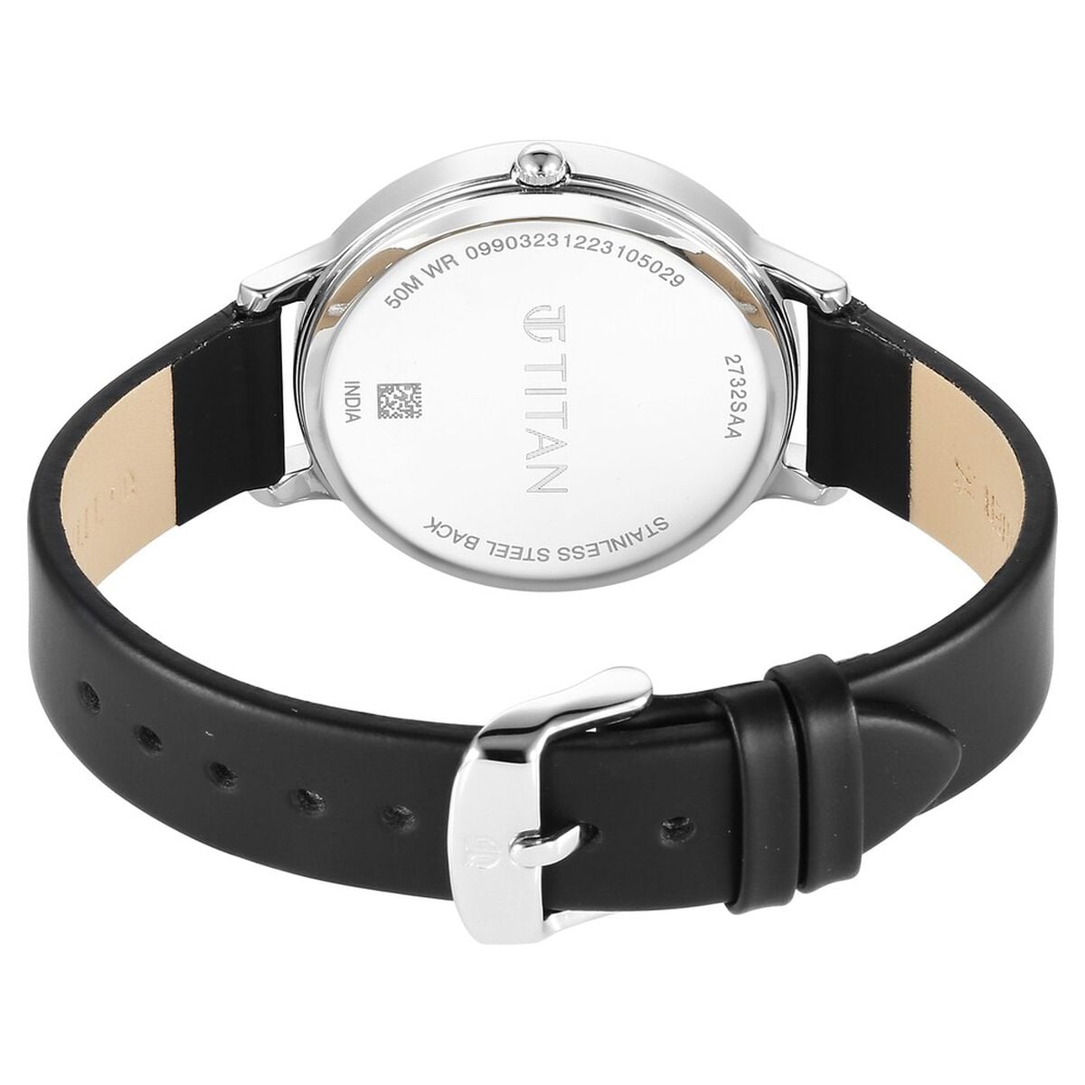 Titan Workwear Quartz Analog Blue Dial Brown Leather Strap Watch For Women 5