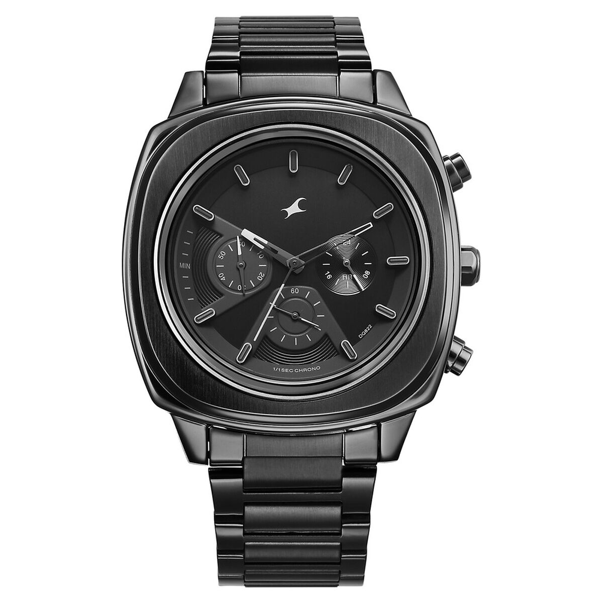 Fastrack Kronos Chronograph Black Dial Black Stainless Steel Strap Watch For Guys 1