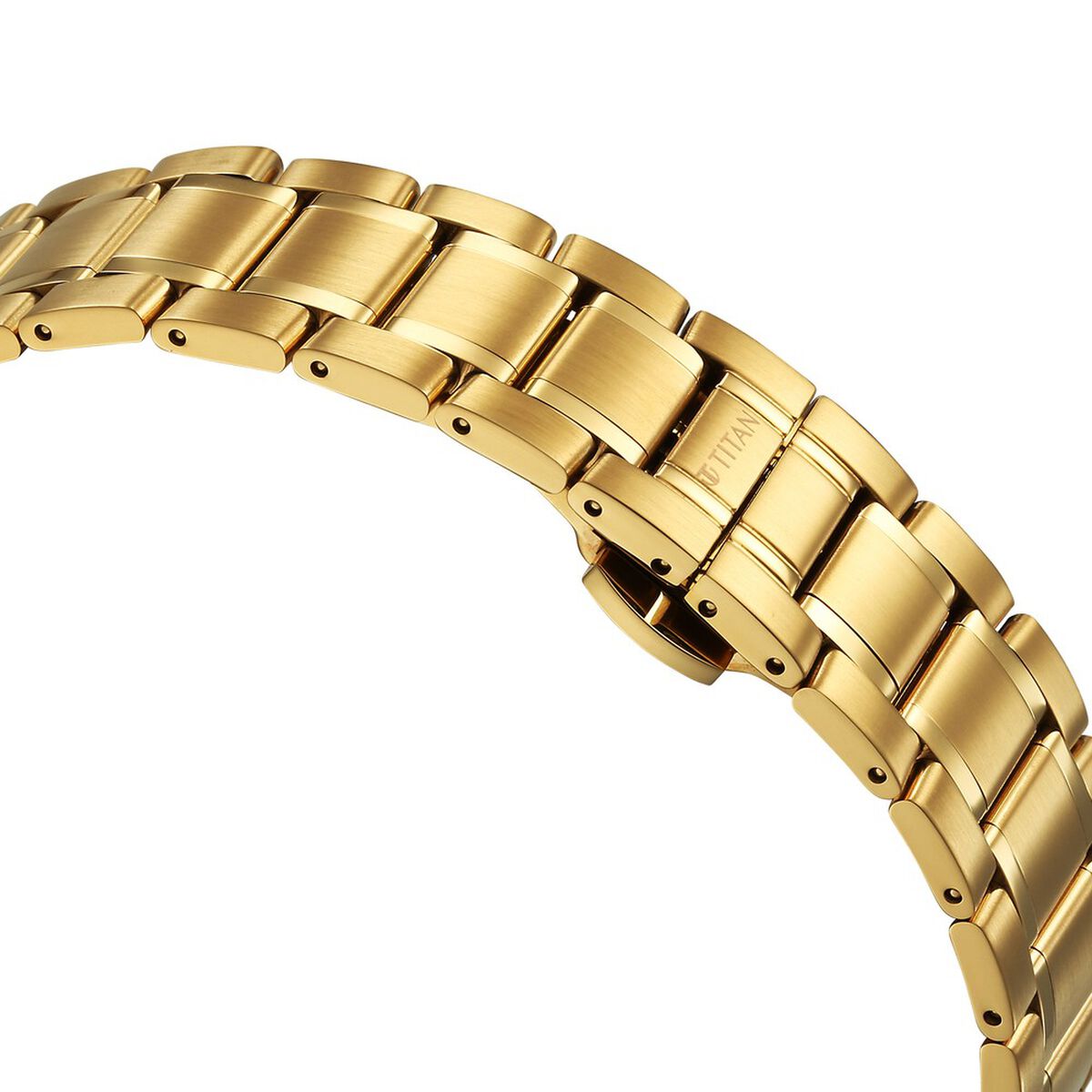 Titan Edge Metal Golden Dial Stainless Steel Strap Watch for Men 5