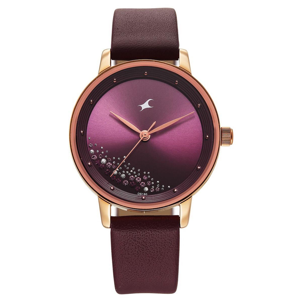 Fastrack Style Up Quartz Analog Maroon Dial Maroon Colour Leather Strap Watch For Girls 1