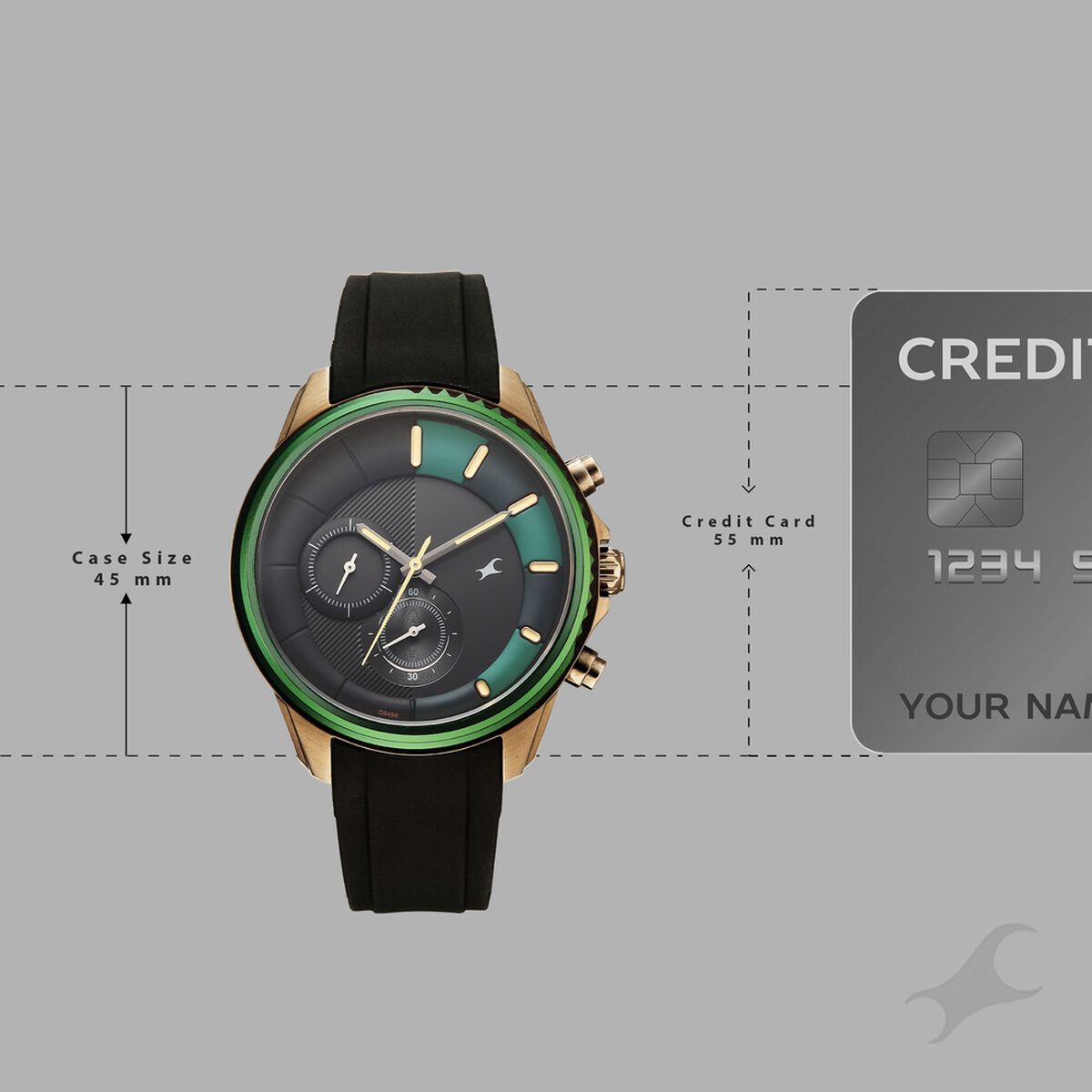 Fastrack Wild Quartz Chronograph Two Toned Dial Black Silicone Strap Watch For Guys 4