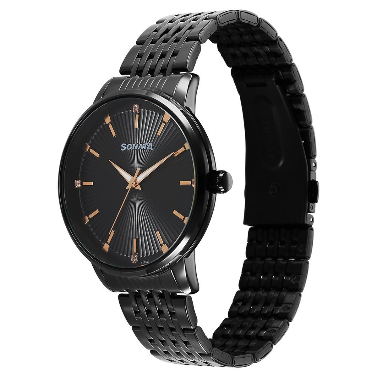 Sonata Eternia Quartz Analog Black Dial Metal Strap Watch For Men 2