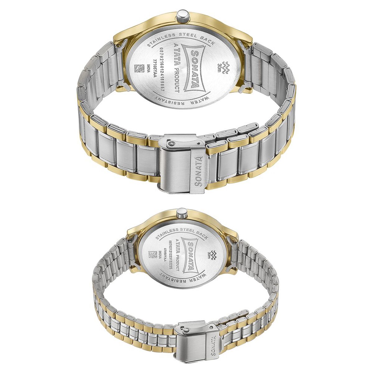 Sonata Modern Bandhan Quartz Analog Silver Dial Stainless Steel Strap Watch for Couple 5
