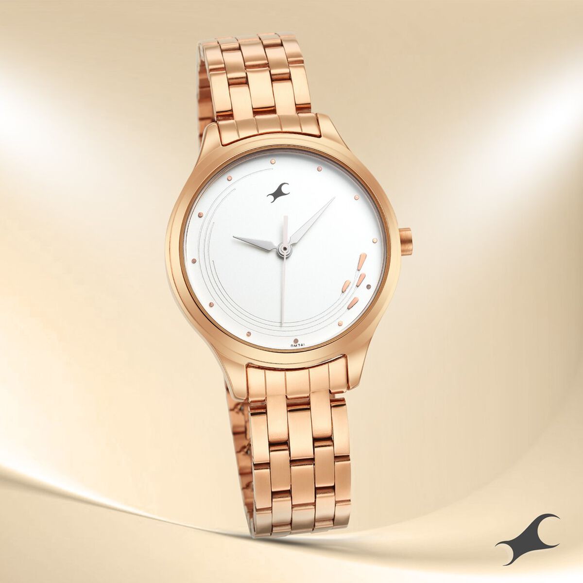 Fastrack Stunners Quartz Analog White Dial Stainless Steel Strap Watch for Girls 1