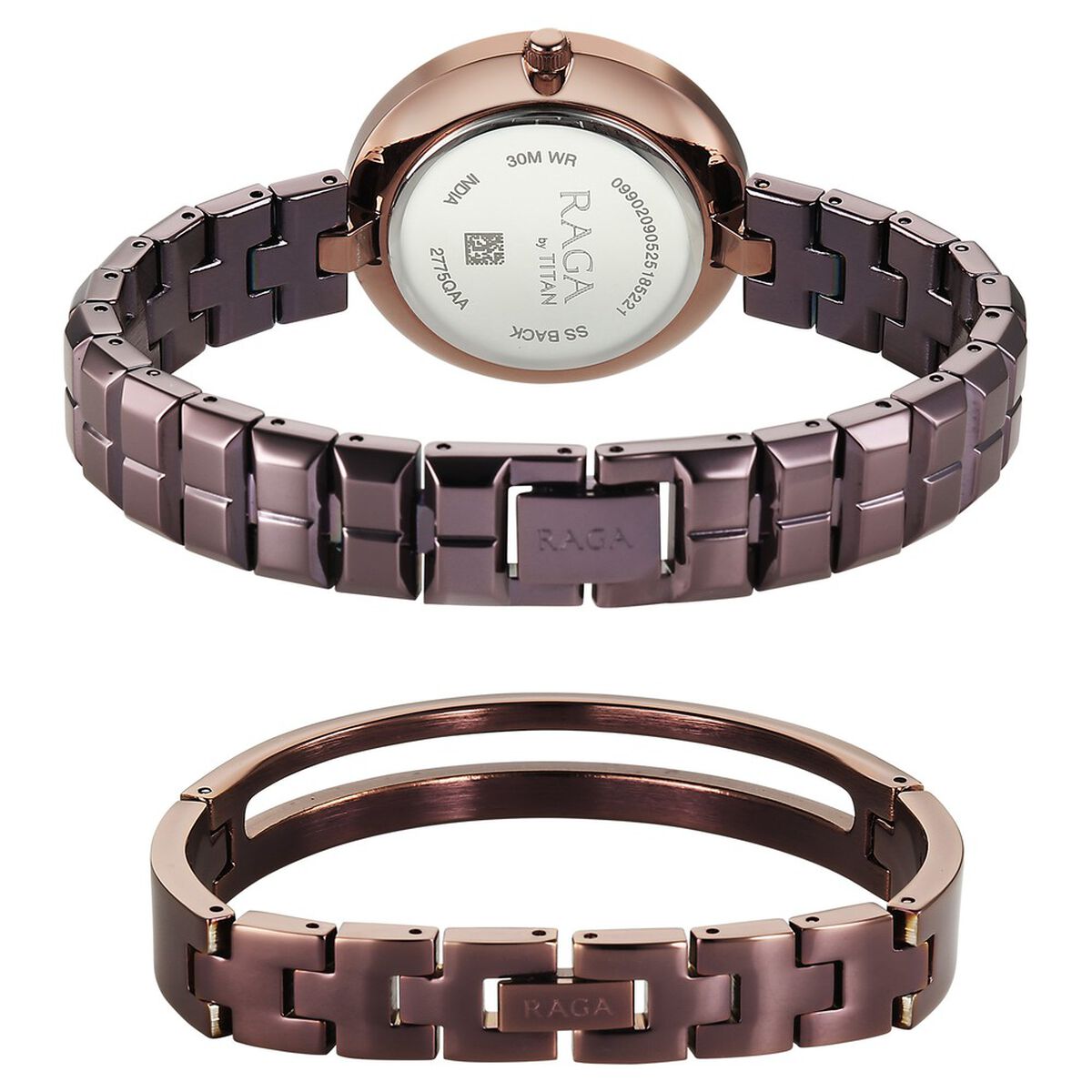 Titan Raga Contempore Quartz Analog Brown Dial Metal Strap Watch For Women 5