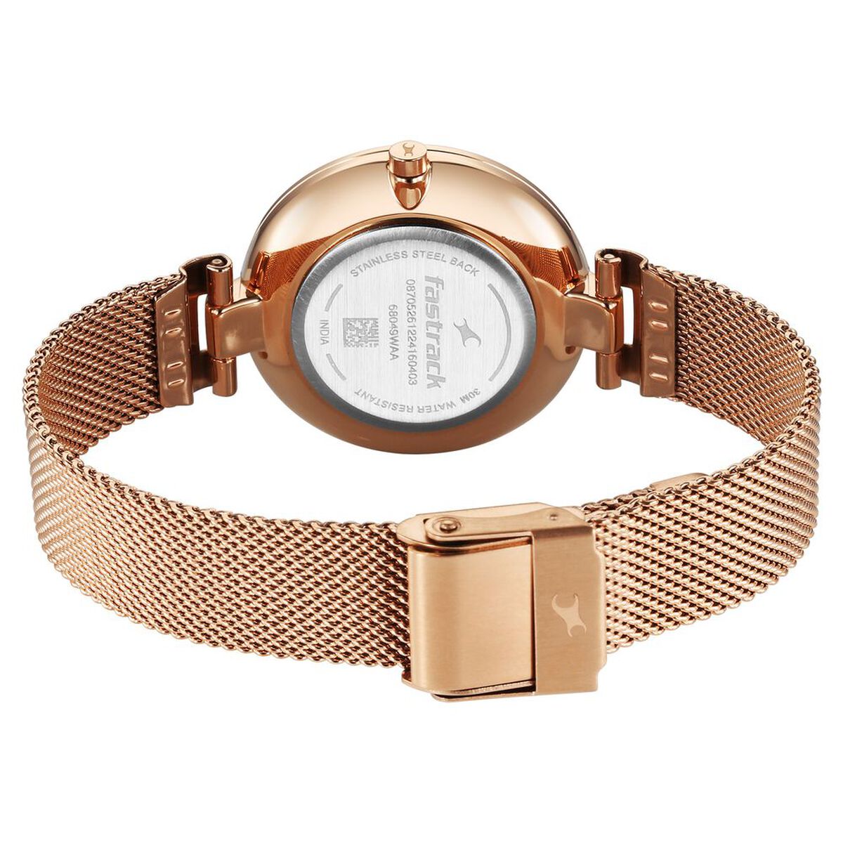 Fastrack Stunners X Quartz Analog Pink Mother Of Pearl Dial Stainless Steel Strap Watch For Girls 5