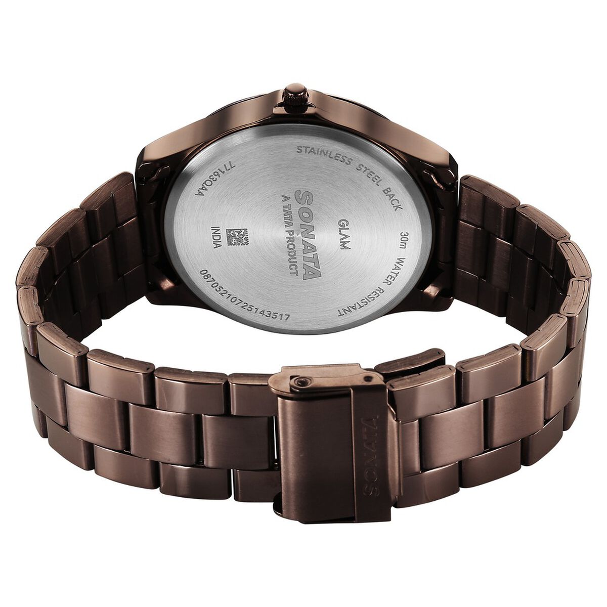 Sonata Traditional Essentials Quartz Analog Brown Dial Brown Metal Strap Watch For Men 5