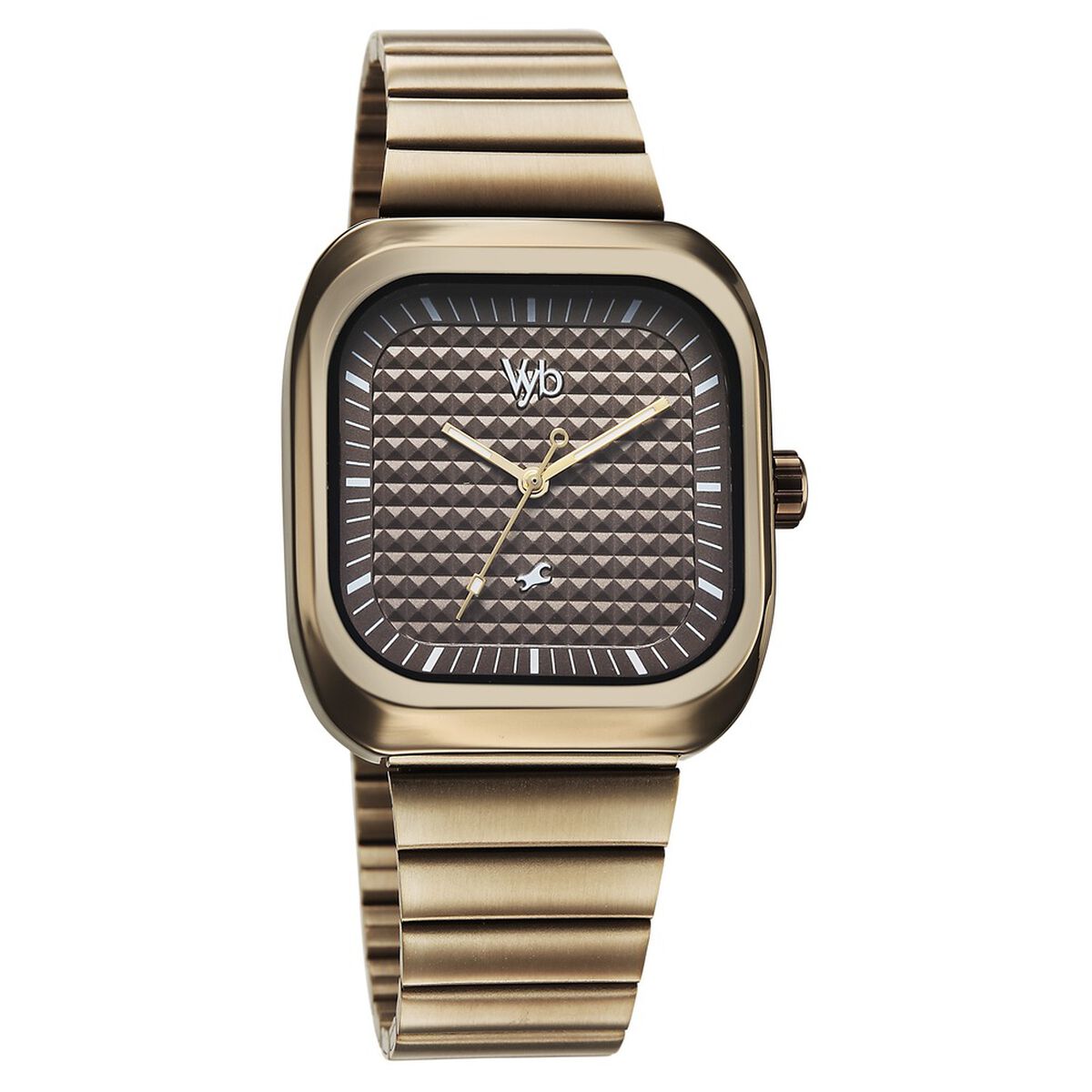 Fastrack Vyb Maverick Quartz Analog Khaki Dial Metal Strap Watch For Guys 3
