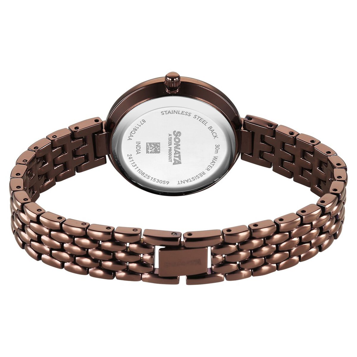 Sonata Festive Quartz Analog Brown Dial Metal Strap Watch For Women 5